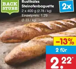 Netto Marken-Discount Netto Backstube Rustikales Steinofenbaguette Angebot