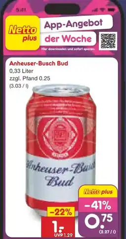 Netto Marken-Discount Anheuser Busch Bud Beer Angebot