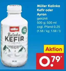 Netto Marken-Discount Müller Fettarmer Kalinka Kefir Angebot