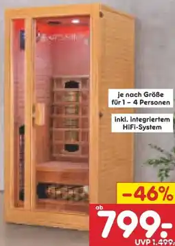 Netto Marken-Discount Artsauna Infrarotkabine Nyborg Angebot
