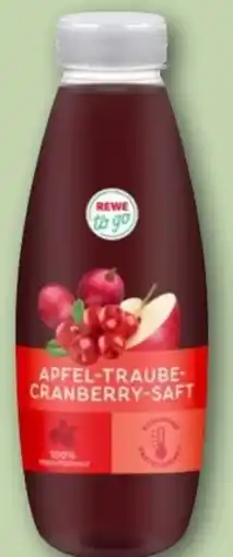 REWE Center Rewe to go Apfel-Traube Cranberry-Saft Angebot