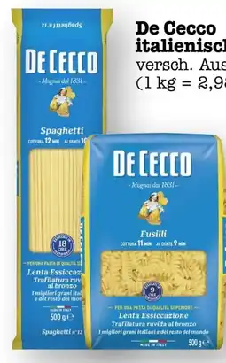 Scheck-in-Center De Cecco Teigwaren Angebot
