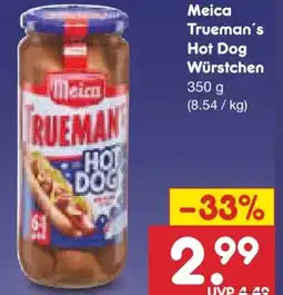 Netto Marken-Discount Meica Trueman’s Hot Dog Würstchen Angebot