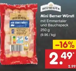 Netto Marken-Discount Hofmaier Mini Berner Würstl Angebot