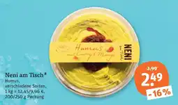 tegut Neni am tisch humus Angebot