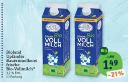 tegut Upländer bauernmolkerei frische bio-vollmilch Angebot