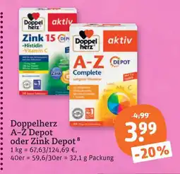 tegut Doppelherz a-z depot oder zink depot Angebot