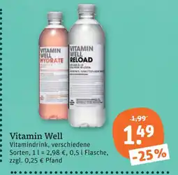 tegut Vitamin well vitamindrink Angebot