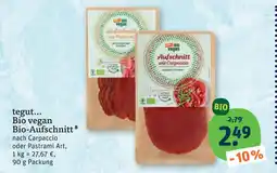 tegut Tegut... bio vegan bio-aufschnitt nach carpaccio oder pastrami art Angebot
