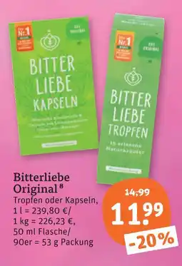 tegut Bitterliebe original tropfen oder kapseln Angebot