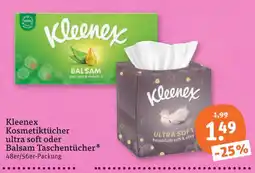 tegut Kleenex kosmetiktücher ultra soft oder balsam taschentücher Angebot