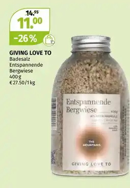 Müller Giving love to badesalz entspannende bergwiese Angebot