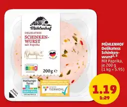 PENNY Mühlenhof delikatess schinkenwurst mit paprika Angebot
