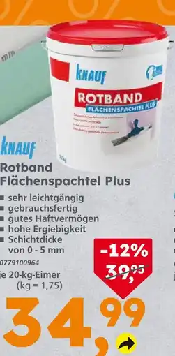 Globus Baumarkt Rotband flächenspachtel plus Angebot