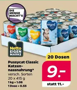 NETTO Netto eigenmarke pussycat classic katzennassnahrung Angebot