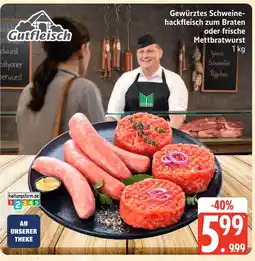 Marktkauf Gutfleisch gewürztes schweinehackfleisch zum braten oder frische mettbratwurst Angebot