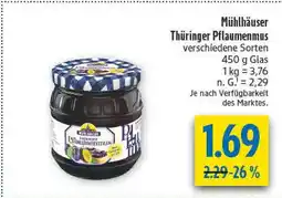 diska Mühlhäuser thüringer pflaumenmus Angebot