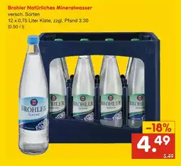 Netto Marken-Discount Brohler natürliches mineralwasser Angebot