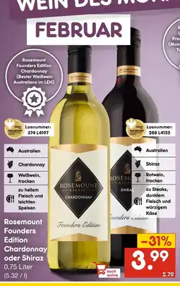 Netto Marken-Discount Rosemount estate founders edition chardonnay oder shiraz Angebot