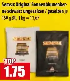 Mix Markt Semsix Original Sonnenblumenkerne schwarz ungesalzen/gesalzen Angebot