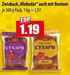 Mix Markt Zwieback ,,Hiebodar" auch mit Rosinen Angebot