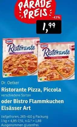 KONSUM Dr. Oetker Ristorante Pizza, Piccola oder Bistro Flammkuchen Elsässer Art Angebot