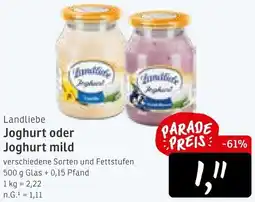 KONSUM Landliebe Joghurt oder Joghurt mild Angebot