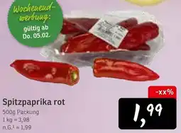 KONSUM Spitzpaprika rot Angebot