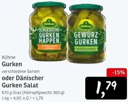 KONSUM Kühne Gurken oder Dänischer Gurken Salat Angebot