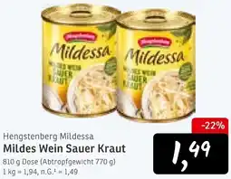 KONSUM Hengstenberg Mildessa Mildes Wein Sauer Kraut Angebot