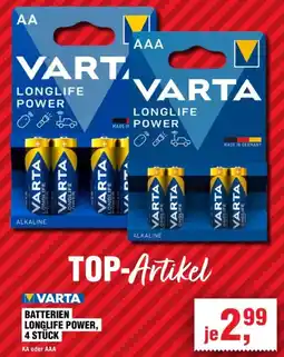 Handelshof VARTA BATTERIEN LONGLIFE POWER, 4 STÜCK Angebot