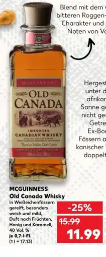 Kaufland McGUINNESS Old Canada Whisky Angebot