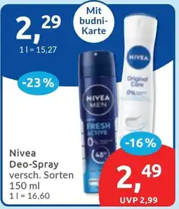 Budni Nivea Deo-Spray Angebot