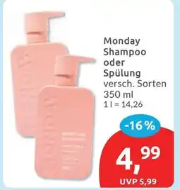 Budni Monday Shampoo oder Spülung Angebot