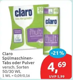 Budni claro Spülmaschinen- Tabs oder Pulver Angebot
