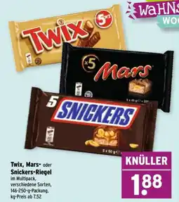 Wasgau Twix, Mars- oder Snickers-Riegel Angebot