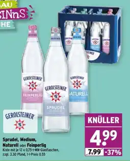 Wasgau GEROLSTEINER Sprudel, Medium, Naturell oder Feinperlig Angebot