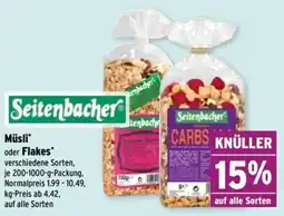 Wasgau Seitenbacher Müsli oder Flakes Angebot