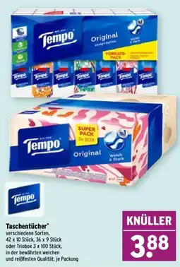 Wasgau Tempo Taschentücher Angebot