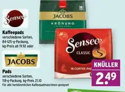 Wasgau Senseo o JACOBS Kaffeepads Angebot