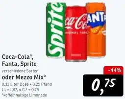 KONSUM Coca-Cola, Fanta, Sprite oder Mezzo Mix Angebot