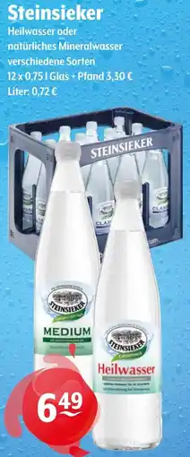 Getränke Hoffmann Steinsieker Heilwasser oder natürliches Mineralwasser Angebot