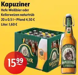 Getränke Hoffmann Kapuziner Hefe-Weißbier oder Kellerweizen naturtrüb Angebot