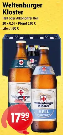 Getränke Hoffmann Weltenburger Kloster Hell oder Alkoholfrei Hell Angebot