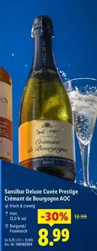 Lidl Sansibar Deluxe Cuvée Prestige Crémant de Bourgogne AOC Angebot