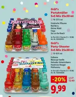 Lidl Gräf's Party-Shooter 5x5 Mix 25x20 ml Angebot