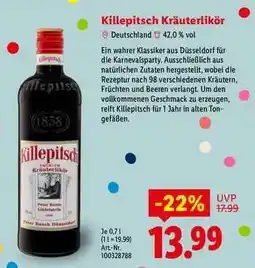 Lidl Killepitsch Kräuterlikör Angebot