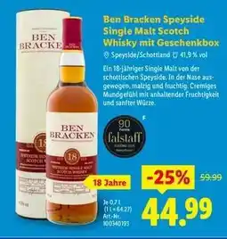 Lidl Ben Bracken Speyside Single Malt Scotch Whisky mit Geschenkbox Angebot