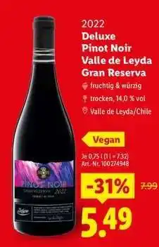 Lidl Deluxe Pinot Noir Valle de Leyda Gran Reserva Angebot