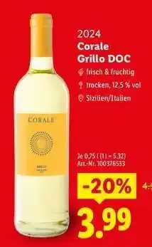 Lidl Corale Grillo DOC Angebot